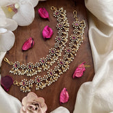 Vriksham Premium AD Stone Single Strand Maatil-Pearl-Red Green-G19972