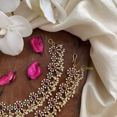 Vriksham Premium AD Stone Single Strand Maatil-Pearl-Red Green-G19972