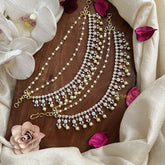 Vriksham Crystal Drop Style 3 Layer With Pearls Maatil-G19961