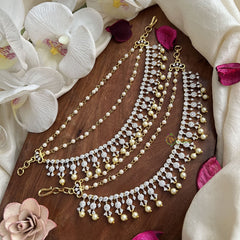 Vriksham Crystal Drop Style 3 Layer With Pearls Maatil-G19961