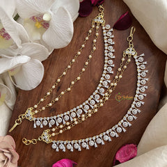 Vriksham Crystal Drop With Pearls AD Stone 3 Layer With Pearls Maatil-G19968