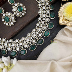 Vriksham Royal Green Polki Bridal With AD Stone Choker Neckpiece-G20521