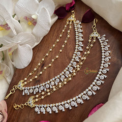 Vriksham Crystal Drop With Pearls AD Stone 3 Layer With Pearls Maatil-G19968