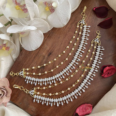 Vriksham Elegant Bridal Pear & Leaf AD Stone 3 Layer With Pearls Maatil-G19964