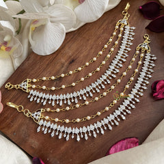 Vriksham Elegant Bridal Pear & Leaf AD Stone 3 Layer With Pearls Maatil-G19964