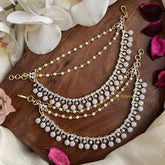 Vriksham Elegant CZ & Pearl AD Stone 3 Layer With Pearls Maatil-G19967