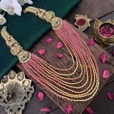 Vriksham Designer 8 layer Rani Haar Red Kundan 1 gm Gold Neckpiece-G18934