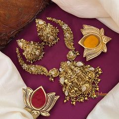 Radha Krishna AD Stone Pendant Hasli Necklace -Vriksham-G22522