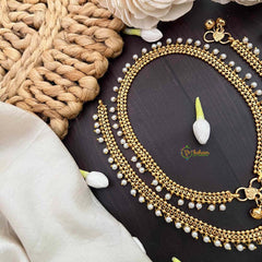 Vriksham Minimalists Golden Look Pearls Style Anklets-G21220