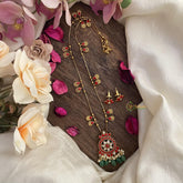 Vriksham Exclusive Coral Stone Pendant Chain-Green Bead-G15631