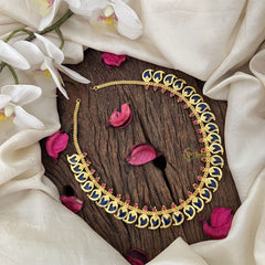 Vriksham Traditional Kerala Manga Neckpiece-30 Manga-Blue-G18946