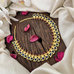 Vriksham Traditional Kerala Manga Neckpiece-30 Manga-Blue-G18946