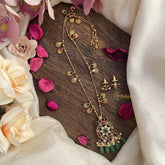 Vriksham Exclusive Navrathna Stone Pendant Chain-Green Bead-G15632