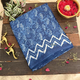 Vriksham Designer Blue Floral Printed Ajrakh Modal Silk Saree-VS4654