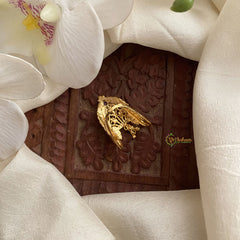 Vriksham Designer Gold Look Alike Vangi Ring-Red-G16909