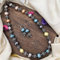 Elegant White Tone Alike Multicolor Pearl Mala-G15017