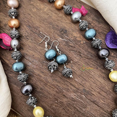 Elegant White Tone Alike Multicolor Pearl Mala-G15017