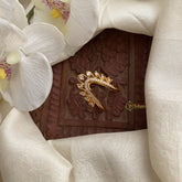 Vriksham Unique AD Stone Gold Look Alike Vangi Ring-White-G16914