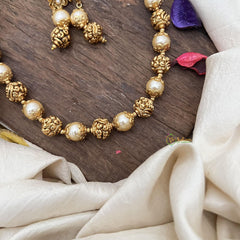 Gold Look Alike Beaded Mala-Golden Pearl-G15010