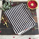 Vriksham Cream With Black Striped Print Ajrakh Modal Silk Saree-VS4663