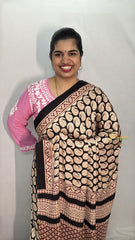 Vriksham Black Designer Ajrakh Modal Silk Saree-VS4656