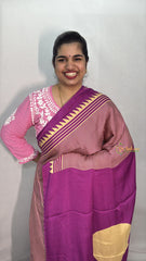 Vriksham Purple Striped Print Designer Ajrakh Modal Silk Saree-VS4651