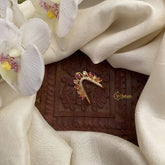 Vriksham Unique AD Stone Gold Look Alike Vangi Ring-Red White-G16915