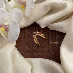 Vriksham Unique AD Stone Gold Look Alike Vangi Ring-Red White-G16915