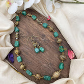 Antique Look Alike Green Stone Mala-G15023