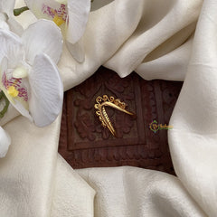 Vriksham Unique AD Stone Gold Look Alike Vangi Ring-Red White-G16915