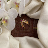 Vriksham Unique AD Stone Gold Look Alike Vangi Ring-Red,Green & White-G16916