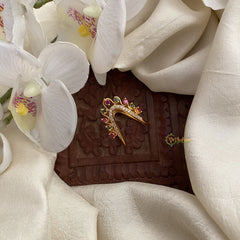 Vriksham Unique AD Stone Gold Look Alike Vangi Ring-Red,Green & White-G16916