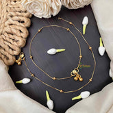 Vriksham Simple Golden Look Chain Dot Style Anklets-G21223