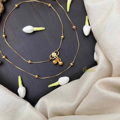 Vriksham Simple Golden Look Chain Dot Style Anklets-G21223