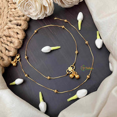 Vriksham Simple Golden Look Chain Dot Style Anklets-G21223