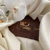 Vriksham Antique Floral AD Stone Vangi Ring-Red White-G16921