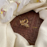 Vriksham Antique Floral AD Stone Vangi Ring-White-G16922