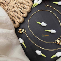 Vriksham Simple Dock Chain Golden Lightweight Daily Wear Gold Anklets-G21229