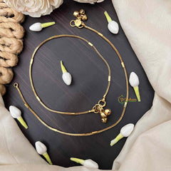 Vriksham Graceful Gold Chain Square Bar Anklet-G21231