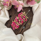 Vriksham Artificial Buds With Gold Pollen Hair Pin-Pink-HF-H1006