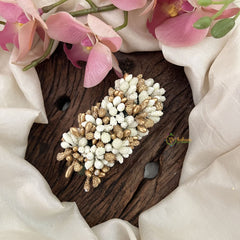 Vriksham Artificial Jasmine Buds With Gold Pollen Hair Pin-HF-H1007