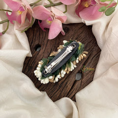 Vriksham Artificial Jasmine Buds With Gold Pollen Hair Pin-HF-H1007