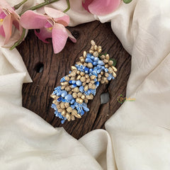 Vriksham Artificial Buds Gold Pollen Hair Pin-Blue-HF-H1008
