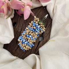 Vriksham Artificial Buds Gold Pollen Hair Pin-Blue-HF-H1008