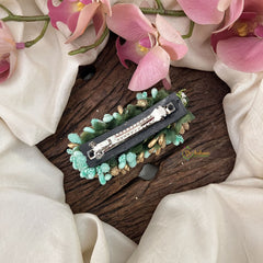 Vriksham Artificial Buds Gold Pollen Hair Pin-Pastel Green-HF-H1009