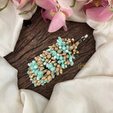 Vriksham Artificial Buds Gold Pollen Hair Pin-Pastel Green-HF-H1009