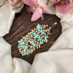 Vriksham Artificial Buds Gold Pollen Hair Pin-Pastel Green-HF-H1009