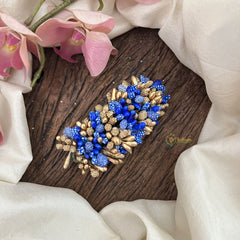 Vriksham Artificial Buds With Gold Pollen Hair Pin-Dark Blue-HF-H1014