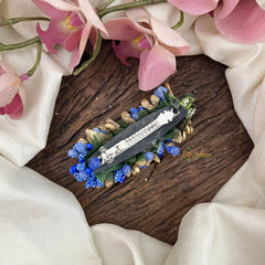 Vriksham Artificial Buds With Gold Pollen Hair Pin-Dark Blue-HF-H1014