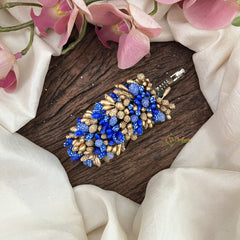 Vriksham Artificial Buds With Gold Pollen Hair Pin-Dark Blue-HF-H1014